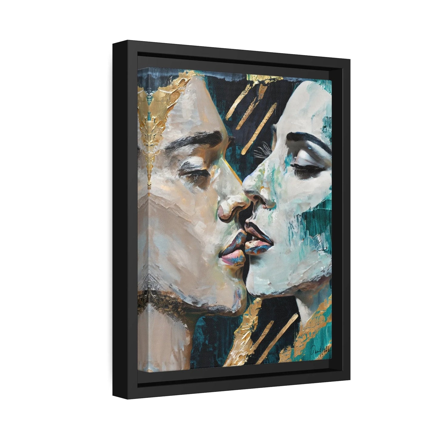 CLOSED EYES and KISSED Canvas Wall Art - by Queennoble