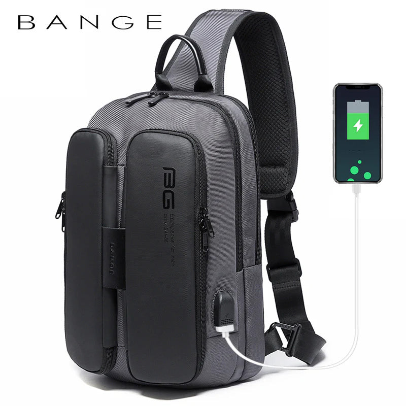 BANGE USB Technology Multifuctional Shoulder Bag for Men