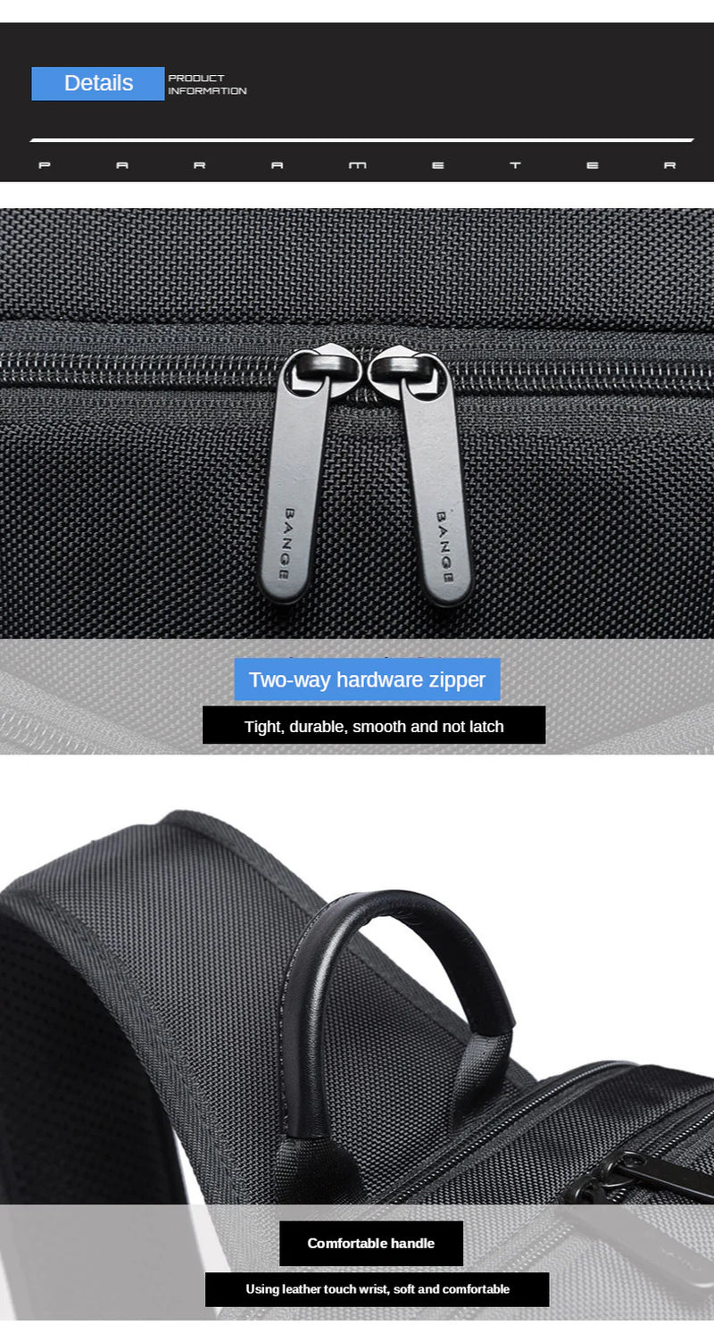 BANGE USB Technology Multifuctional Shoulder Bag for Men