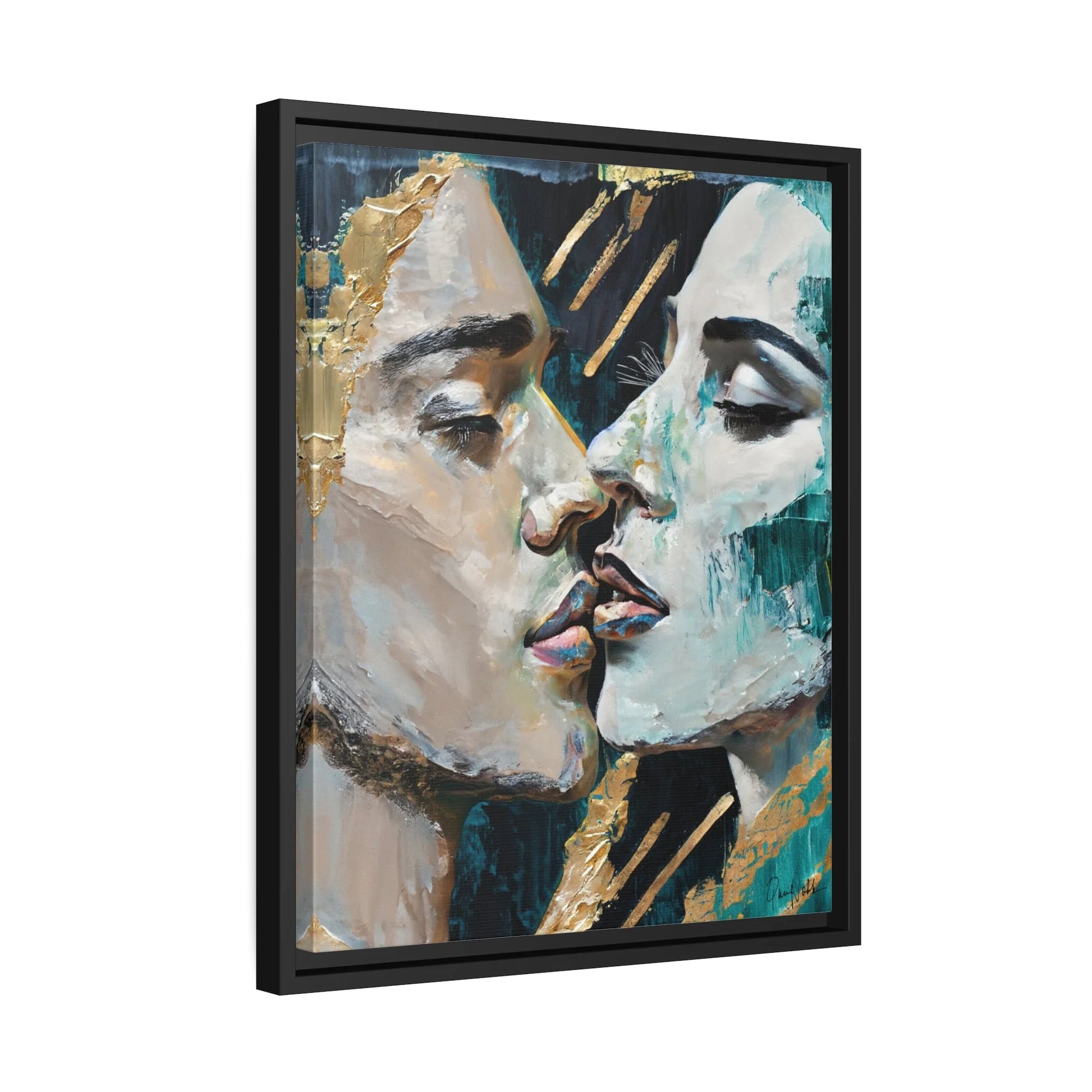 CLOSED EYES and KISSED Canvas Wall Art - by Queennoble