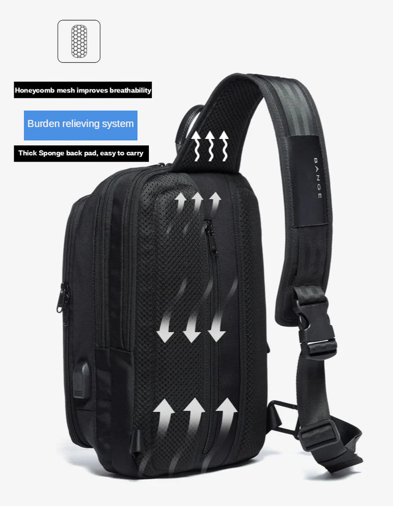 BANGE USB Technology Multifuctional Shoulder Bag for Men