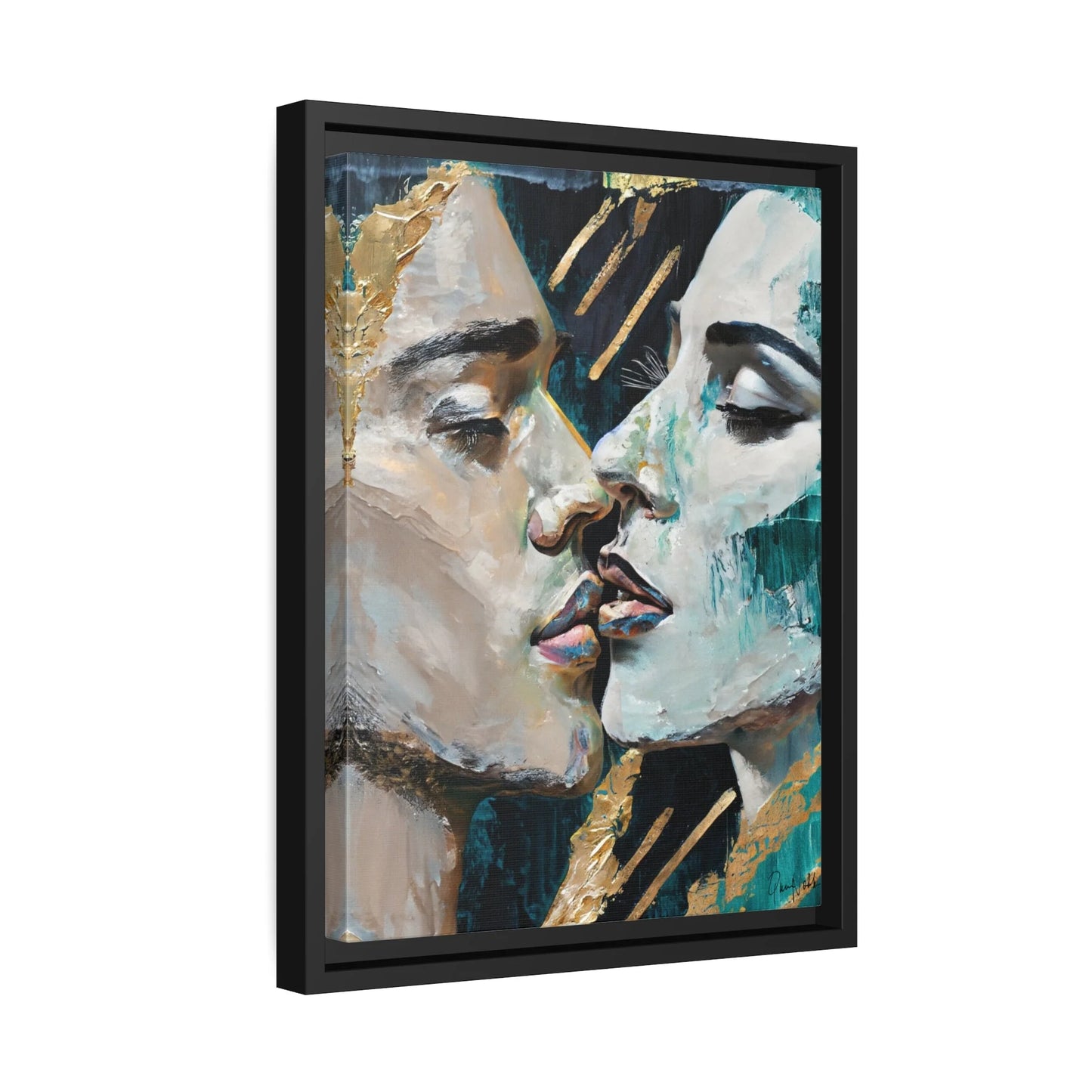 CLOSED EYES and KISSED Canvas Wall Art - by Queennoble