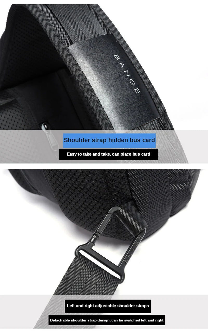 BANGE USB Technology Multifuctional Shoulder Bag for Men