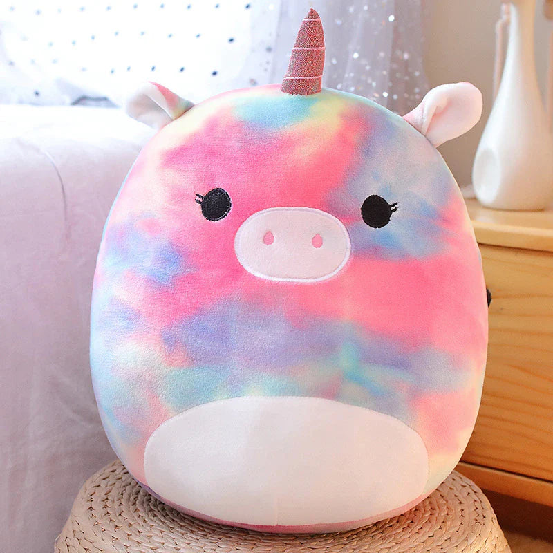 35Cm Hot Cute Soft Fat Unicorn Dinosaur Pig Cattle Plush Toys Stuffed Office Nap Sleep Pillow Cushion Gift Doll for Kids Girls