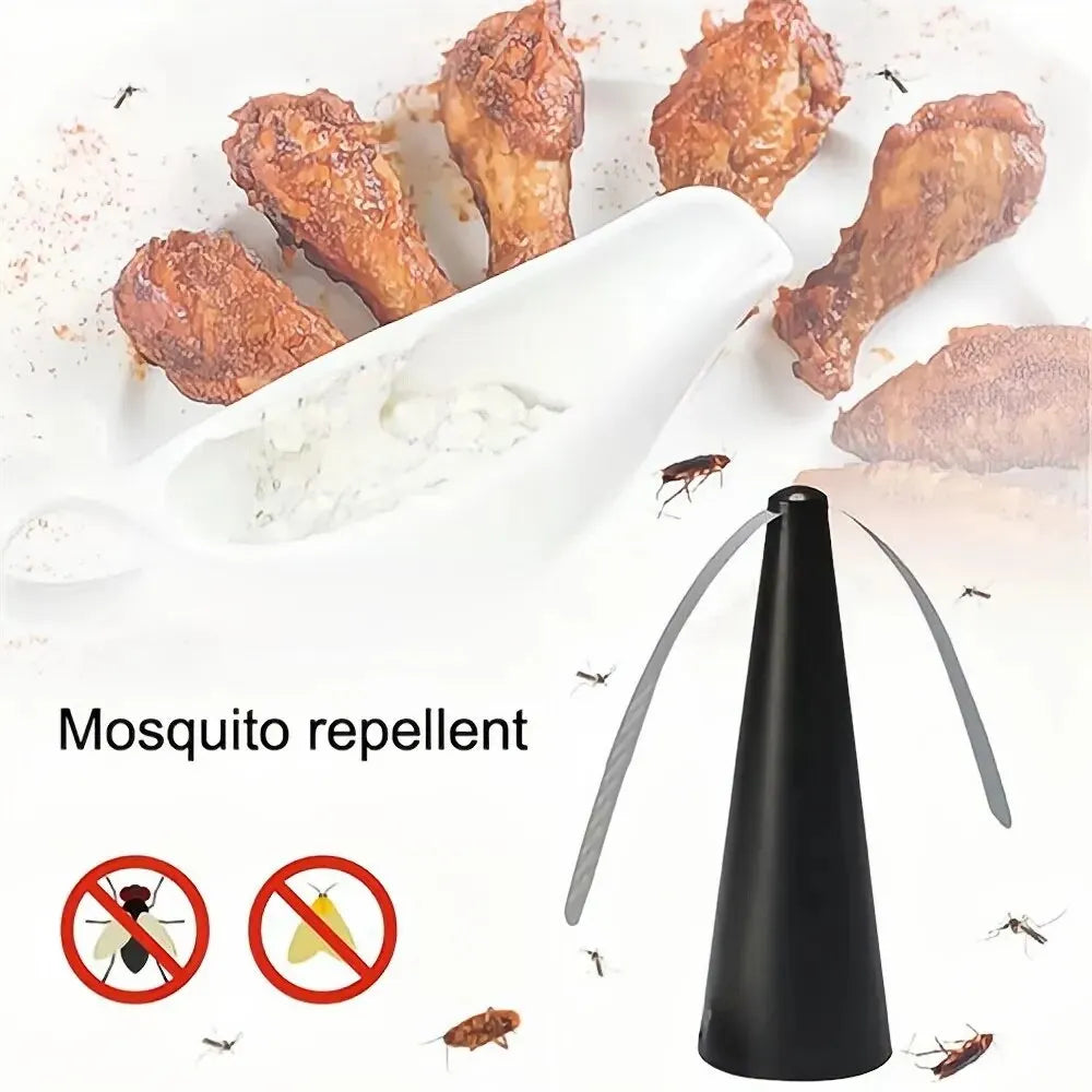 Outdoor Kitchen Fly Repellent Fan Fly Destroyer Food Protector Keep Flies Bugs Away From Food Household Pest Repellent Table Fan