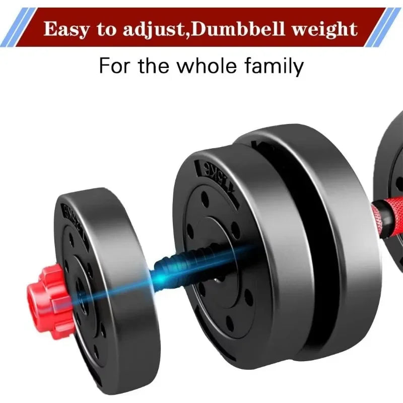 Adjustable Dumbbells Set - Convertible To Barbell