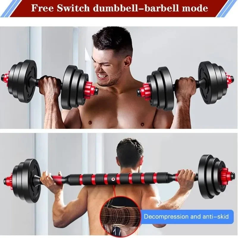 Adjustable Dumbbells Set - Convertible To Barbell