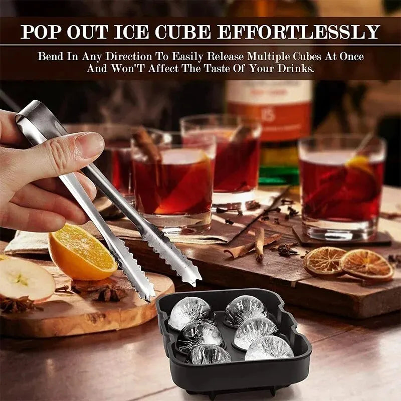 1pc Ice Cube Trays Silicone Ice Cube Molds for Freezer with Lid Reusable Whiskey Ice Mold Ball Diamond Ice Mold