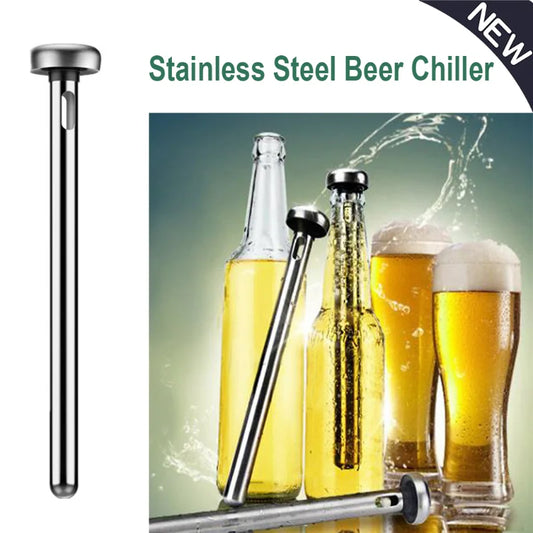 1pc Stainless Steel Beer Chiller Stick Beer Chiller Stick Portable Beverage Cooling Ice Cooler Beer Kitchen Tools Party Supplies