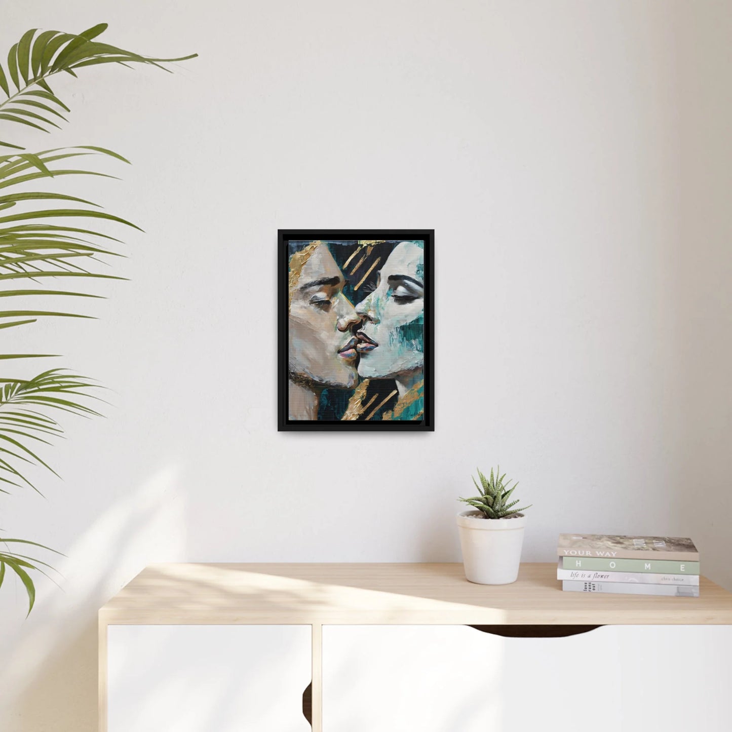 CLOSED EYES and KISSED Canvas Wall Art - by Queennoble