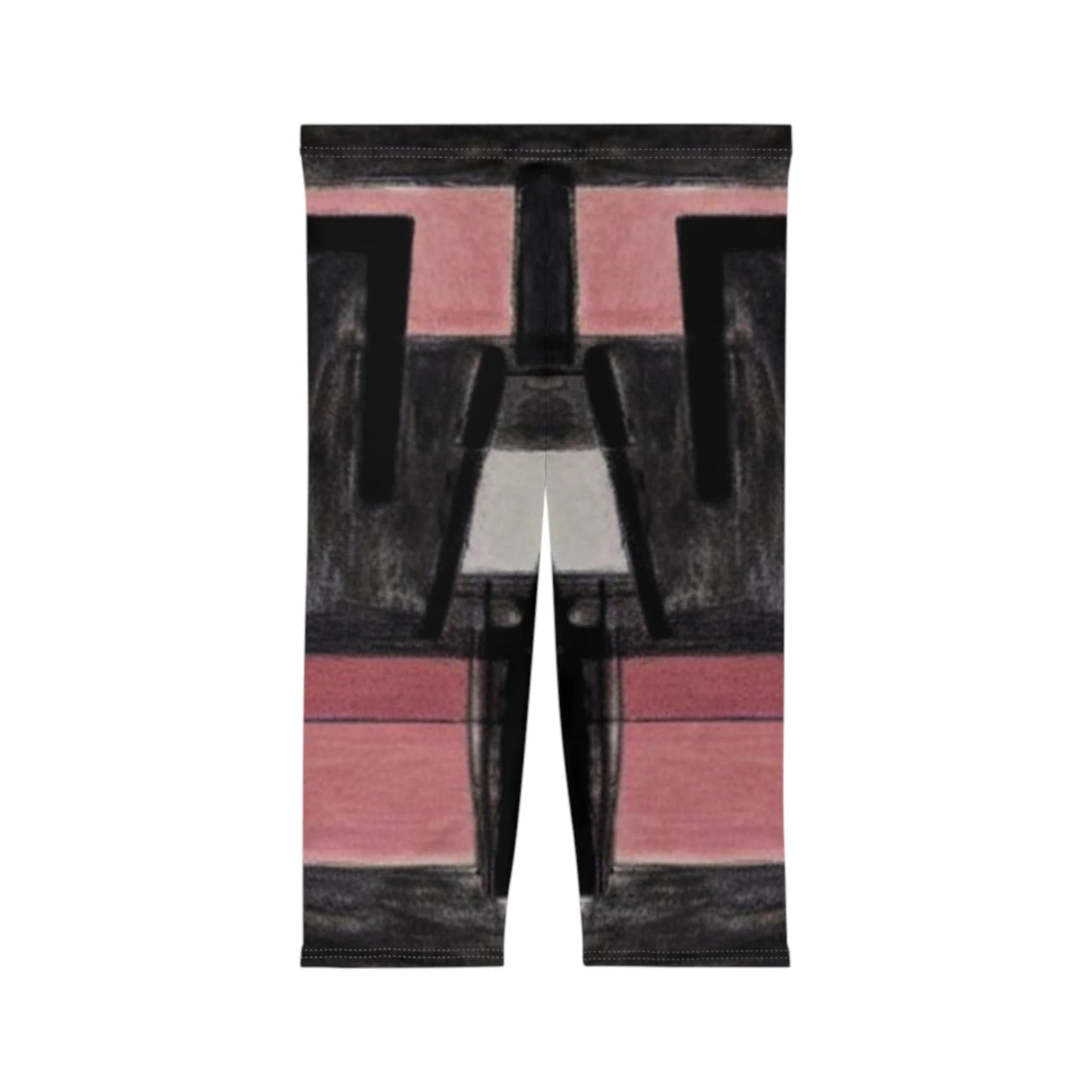 Women’S Capri Leggings PINK SQUARES by Queennoble