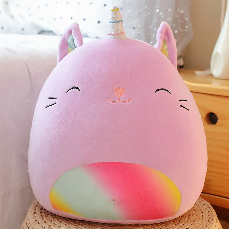 35Cm Hot Cute Soft Fat Unicorn Dinosaur Pig Cattle Plush Toys Stuffed Office Nap Sleep Pillow Cushion Gift Doll for Kids Girls