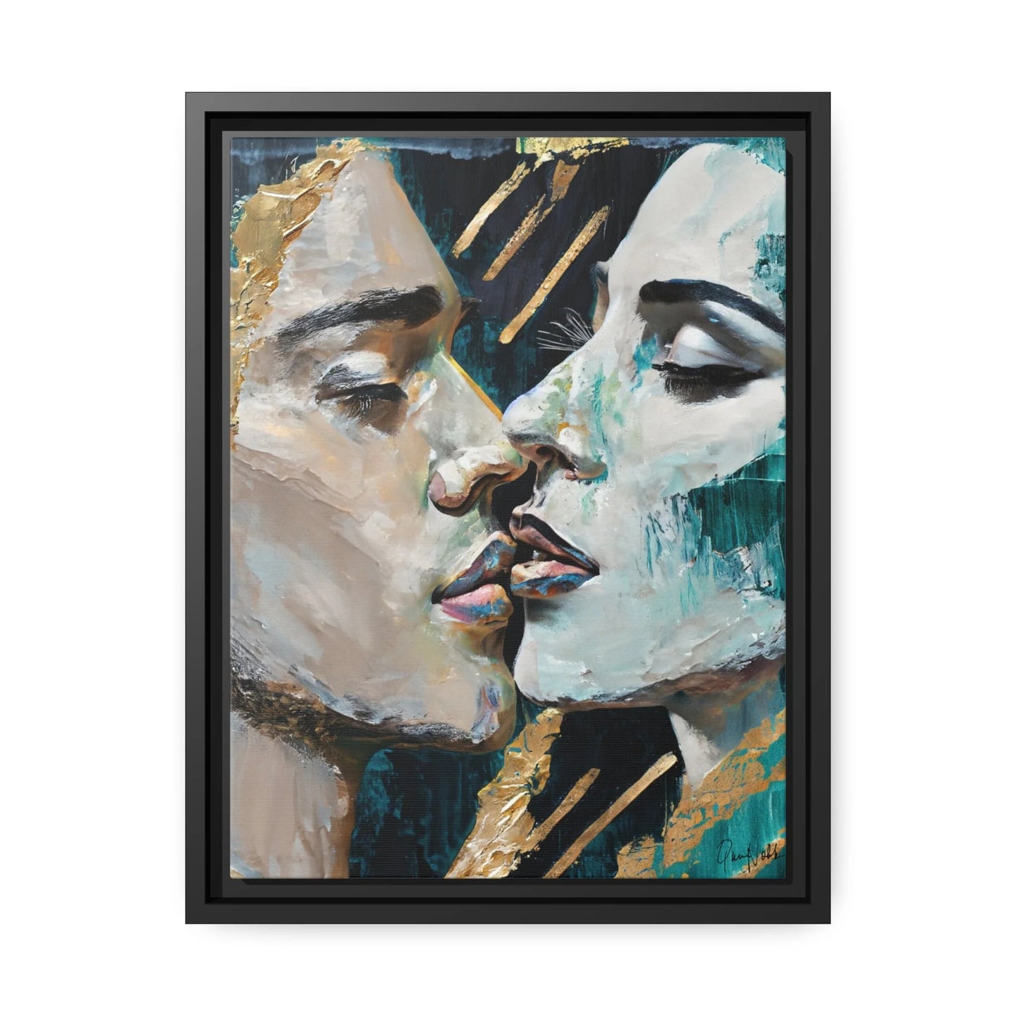 CLOSED EYES and KISSED Canvas Wall Art - by Queennoble